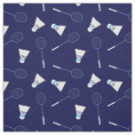 Badminton Player Shuttlecocks and Rackets Pattern Fabric