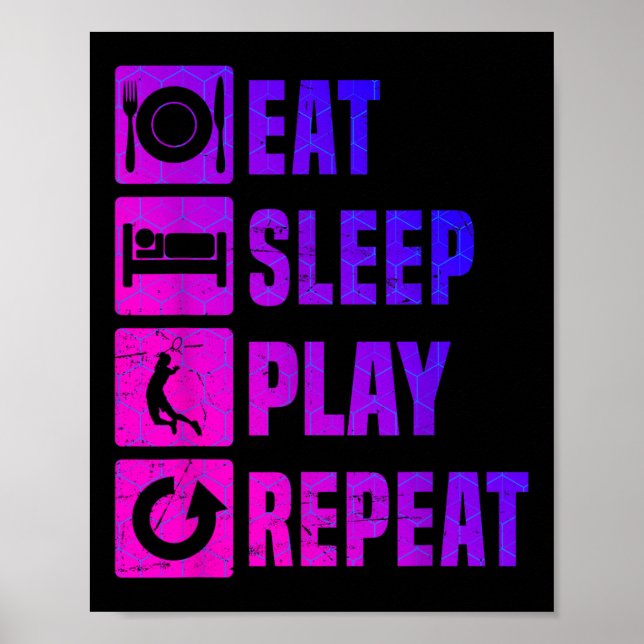 Badminton Player Squash Mens Badminton Shuttle  Poster (Front)