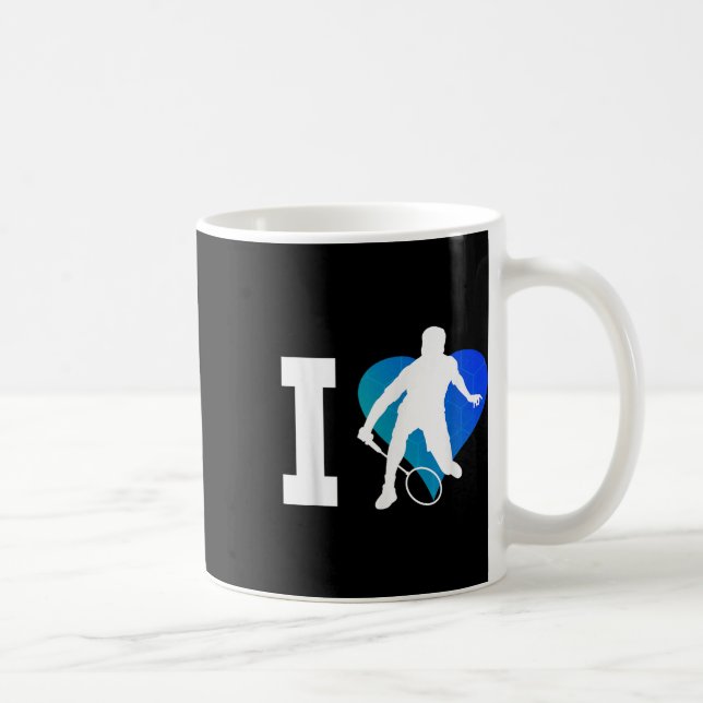 Badminton Player Squash Mens Shuttle Badminton  Coffee Mug (Right)