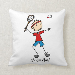 Badminton Player T-shirts and Gifts Throw Pillow