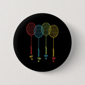 Badminton Player Team Shuttle Coach Match Badminto Button