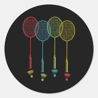 Badminton Player Team Shuttle Coach Match Badminto Classic Round Sticker