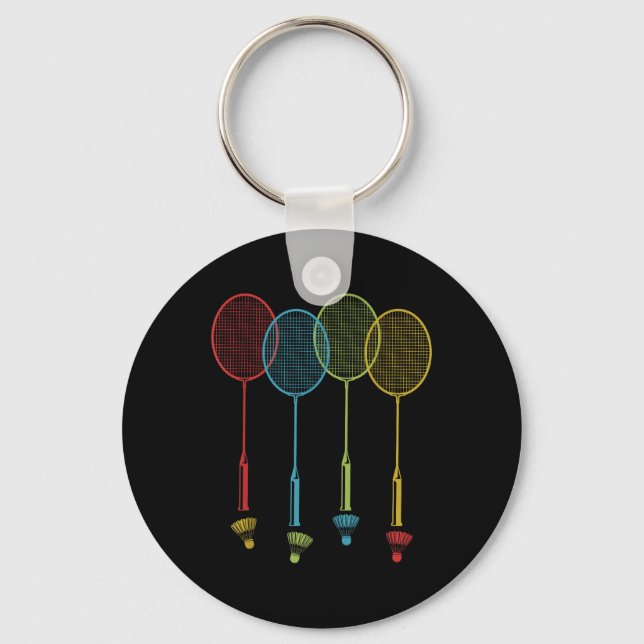 Badminton Player Team Shuttle Coach Match Badminto Keychain (Front)