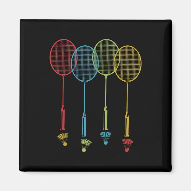 Badminton Player Team Shuttle Coach Match Badminto Magnet (Front)