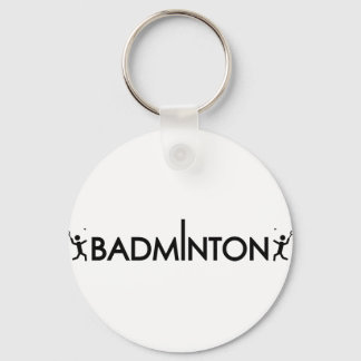 badminton player text icon keychain