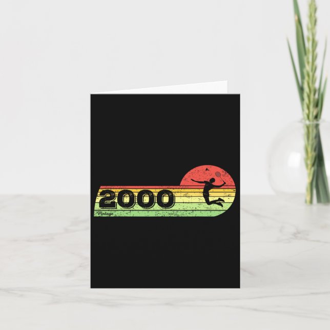 Badminton-player Vintage 2000 Birthday Shuttle Bad Card (Front)