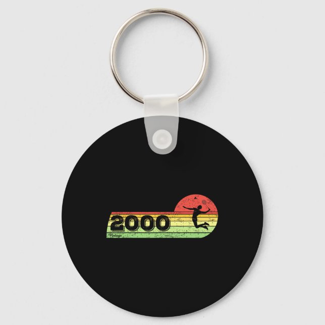 Badminton-player Vintage 2000 Birthday Shuttle Bad Keychain (Front)