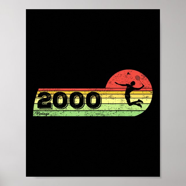 Badminton-player Vintage 2000 Birthday Shuttle Bad Poster (Front)