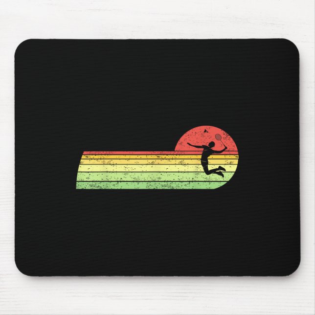 Badminton-player Vintage Birthday Shuttle Badminto Mouse Pad (Front)