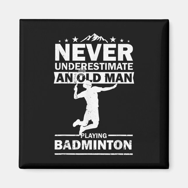Badminton Player Womens Mens Shuttle Funny Badmint Magnet (Front)