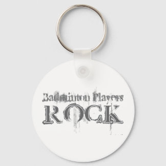 Badminton Players Rock Keychain