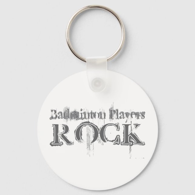 Badminton Players Rock Keychain (Front)