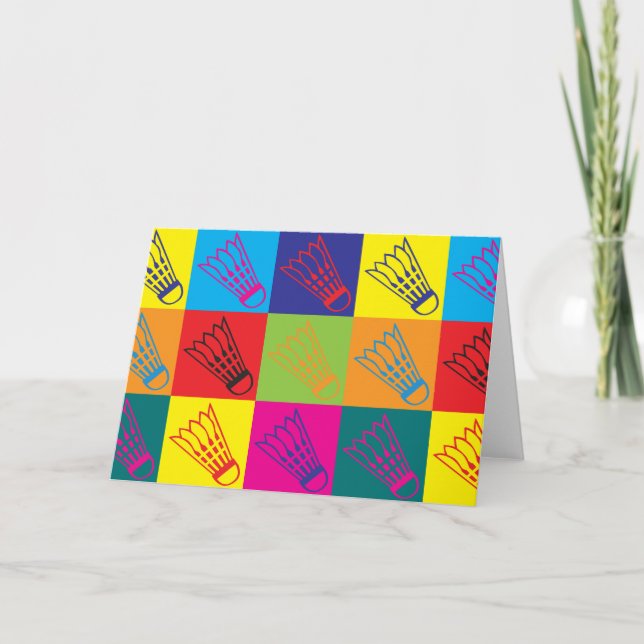 Badminton Pop Art Card (Front)