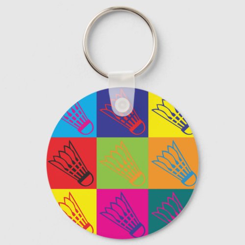 Badminton Pop Art Keychain