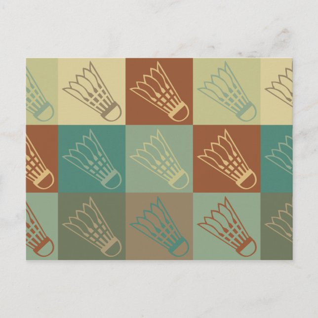 Badminton Pop Art Postcard (Front)