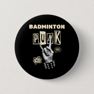 Badminton Punk Rock N Roll Racket Shuttle Sport Button