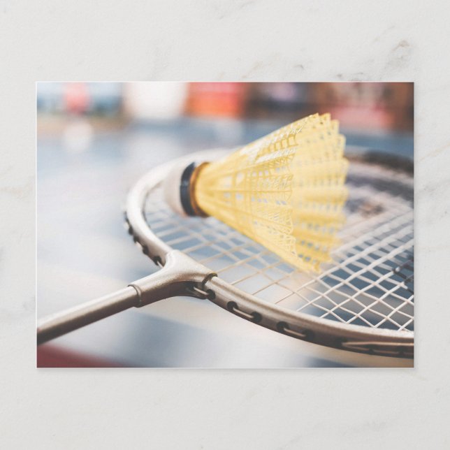 Badminton Racket and Birdie Photo Postcard (Front)