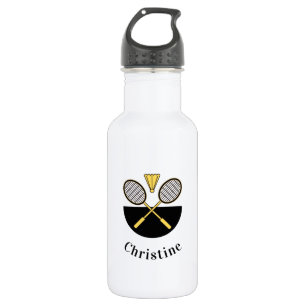 Badminton Rackets Birdie & Girls Name Sport Design Stainless Steel Water Bottle