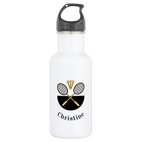 Badminton Rackets Birdie  Girls Name Sport Design Stainless Steel Water Bottle