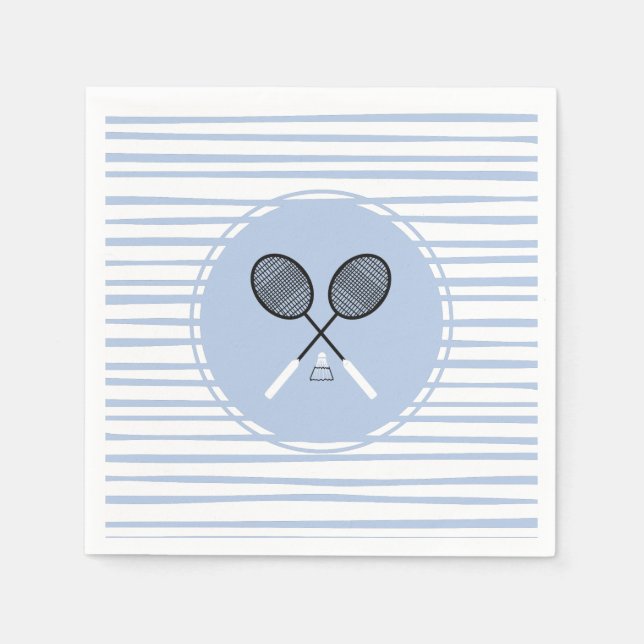 Badminton Rackets Crossed Birdie Shuttlecock Sport Napkins (Front)