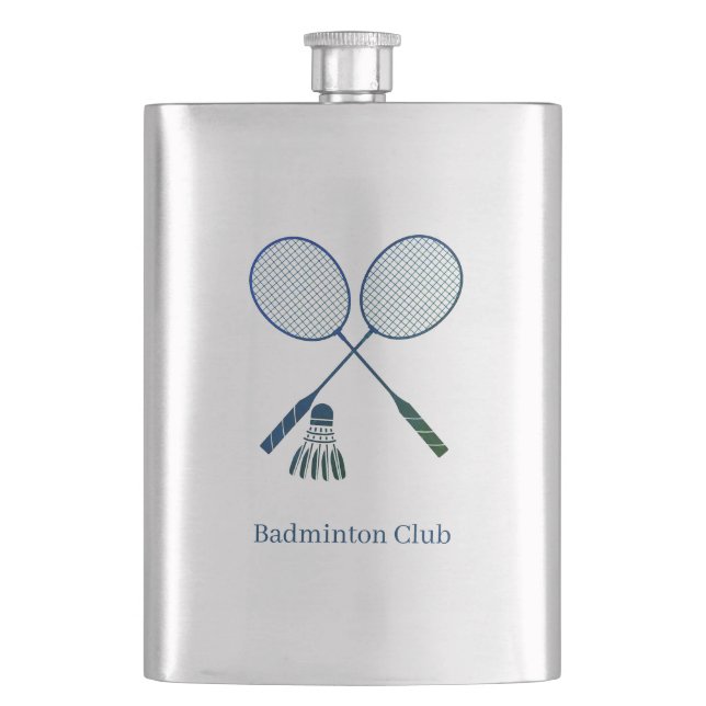 Badminton Rackets Shuttlecock Birdie Custom Flask (Front)
