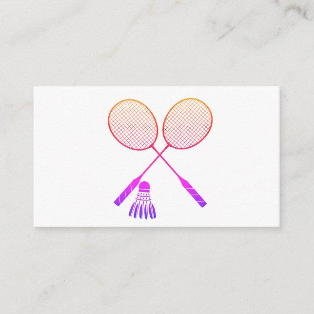 Badminton Rackets Shuttlecock Birdie Ombre  Enclosure Card (Front)