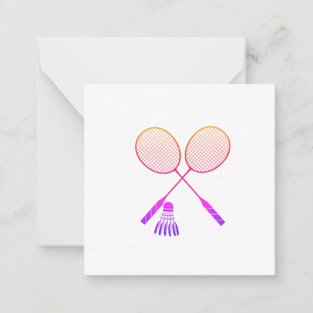 Badminton Rackets Shuttlecock Birdie Ombre  Note Card (Front)