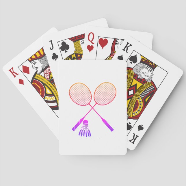 Badminton Rackets Shuttlecock Birdie Ombre  Poker Cards (Back)