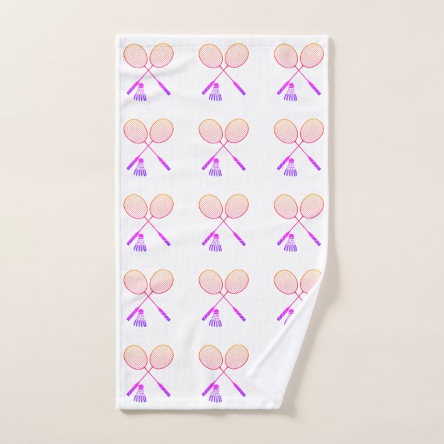 Badminton Rackets Shuttlecock Birdie Pattern Hand Towel (Hand Towel)
