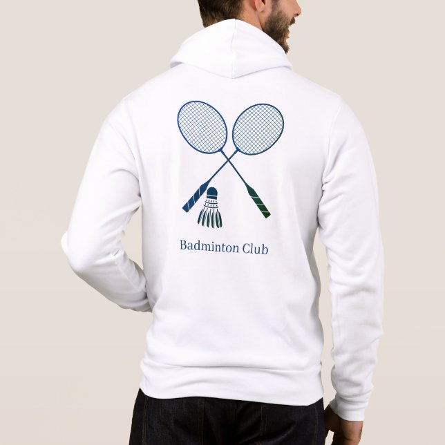 Badminton Rackets Shuttlecock Birdie Personalized Hoodie (Back)