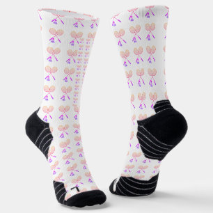 Badminton rackets with shuttlecock birdie socks
