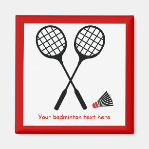 Badminton racquet and shuttlecock custom magnet