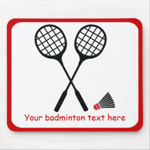 Badminton racquet and shuttlecock custom mouse pad