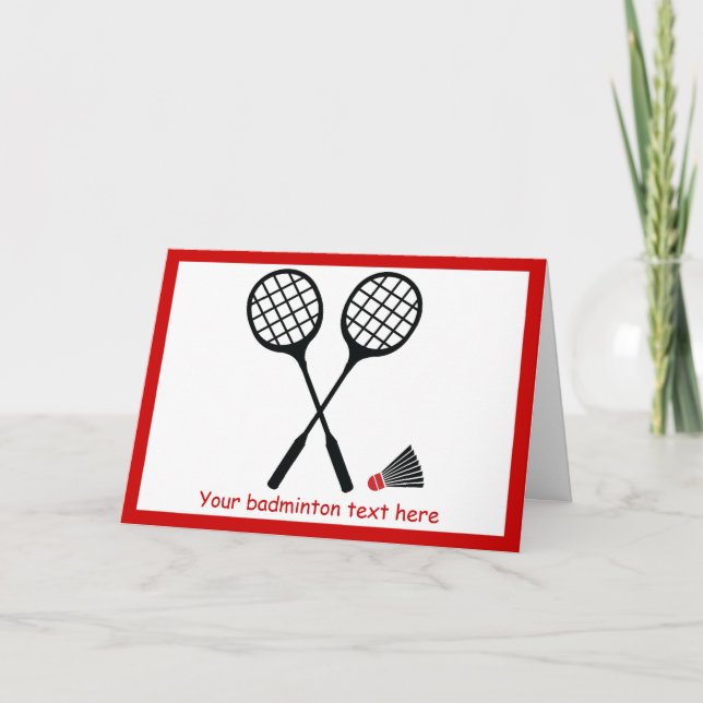Badminton racquet and shuttlecock horizontal card (Front)