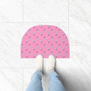Badminton Racquet Pattern Pink Doormat