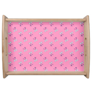 Badminton Racquet Pattern Pink Serving Tray