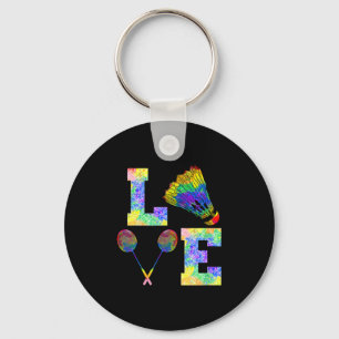 Badminton Racquet Sport Strokes Love  Keychain