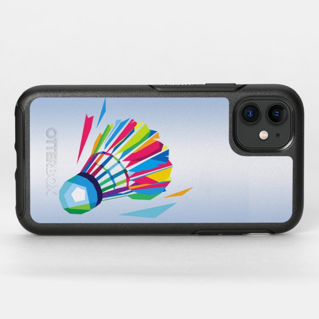 Badminton Rainbow Shuttlecock Blue iPhone 11 Case