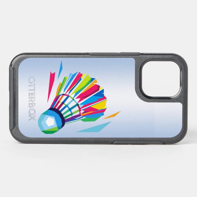 Badminton Rainbow Shuttlecock Blue iPhone 12 Case