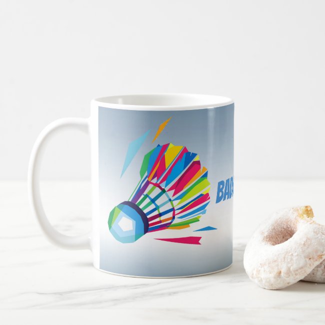 Badminton Rainbow Shuttlecock Blue Mug