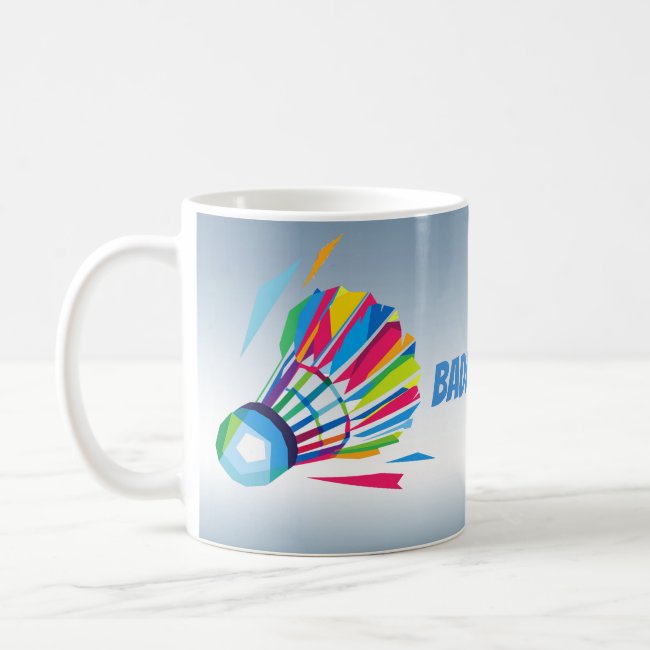 Badminton Rainbow Shuttlecock Blue Mug