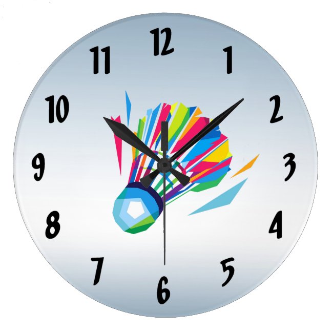 Badminton Rainbow Shuttlecock Clock