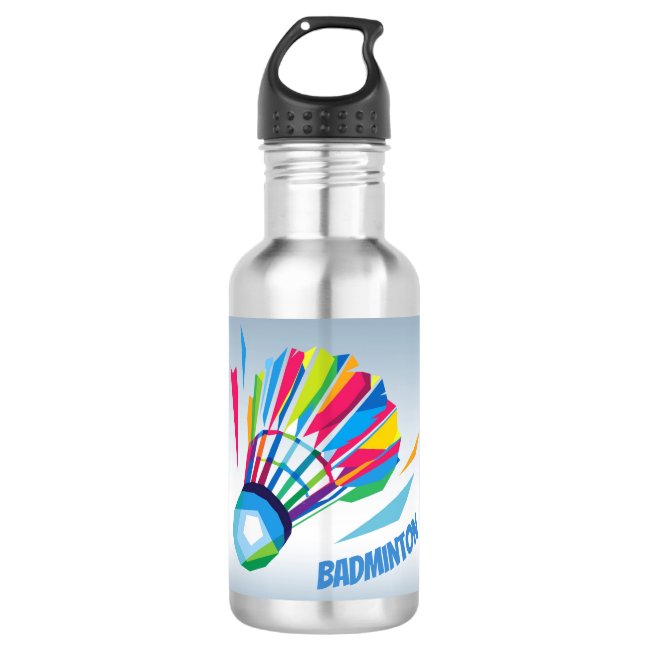 Badminton Rainbow Shuttlecock Water Bottle