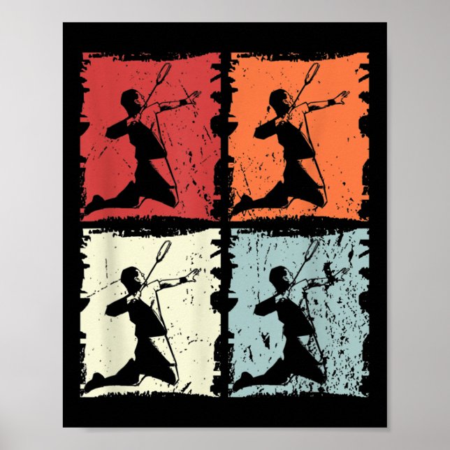 Badminton Retro Badminton Player, Shuttle  Poster (Front)