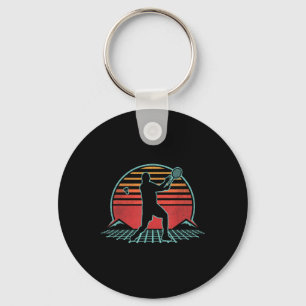 Badminton Retro Vintage 70s 80s Style Player Gift Keychain