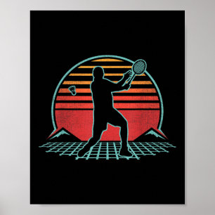 Badminton Retro Vintage 70s 80s Style Player Gift Poster