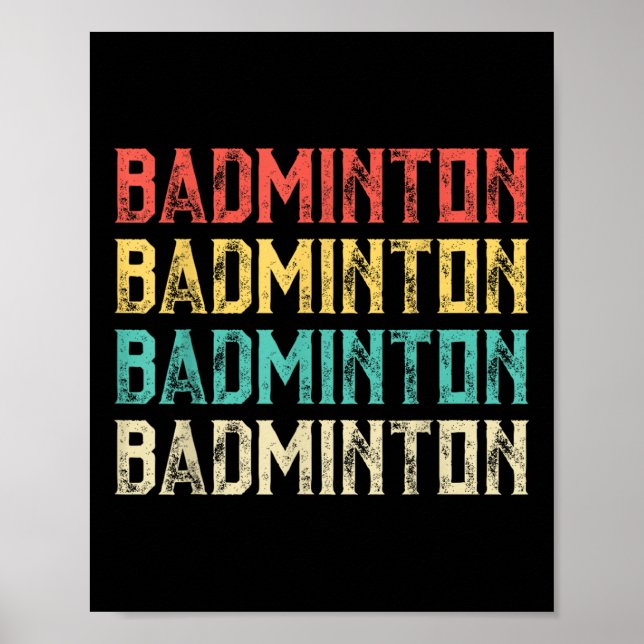 Badminton, Retro Vintage Badminton  Poster (Front)