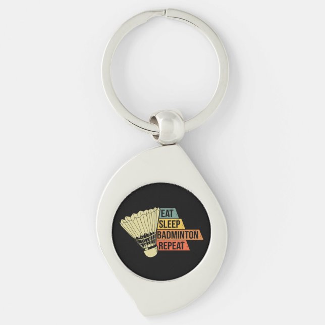 Badminton Retro Vintage Keychain (Front)