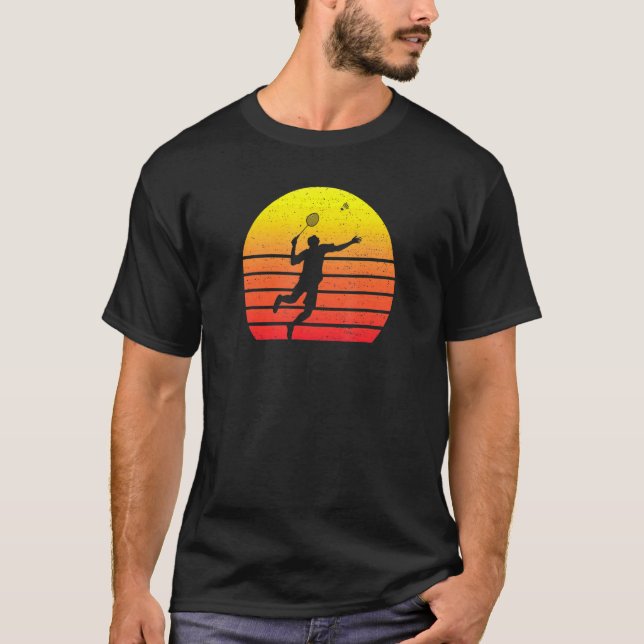 Badminton Retro Vintage Sunset T-Shirt (Front)