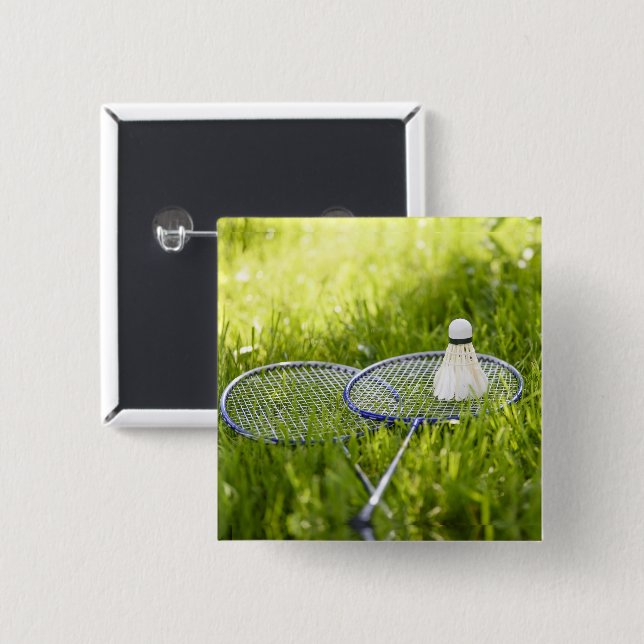 Badminton Set to Go Button (Front & Back)